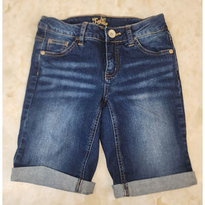 Girls Justice Blue Denim Cuffed Shorts Size 12S